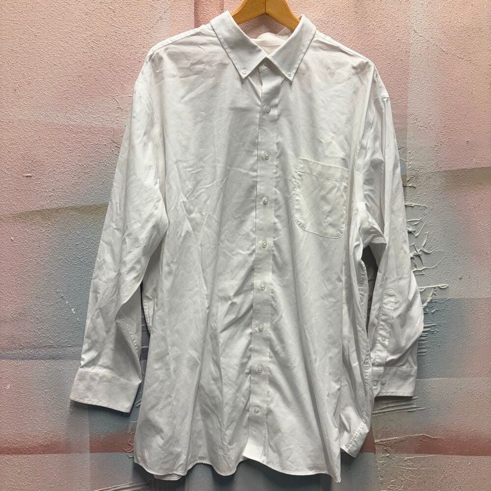 Oak Hill by DXL Men's 19 35/36 White Button Down Dress Shirt Professional Preppy